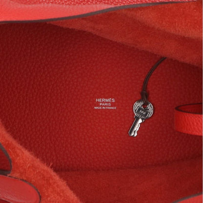 Hermes Picotin Lock MM Y Engraved Svhardware Taurillon Clemence Rouge Tomato