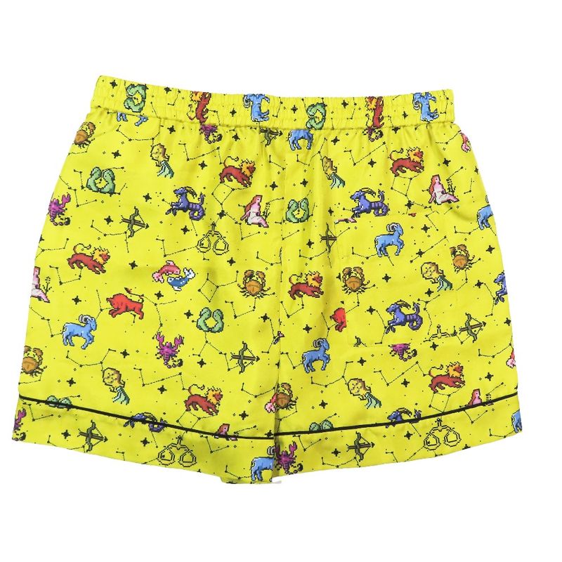 Unused 22aw Christian DIOR Zodiac Pixel Shorts Silk Half Pants Bottoms Yellow