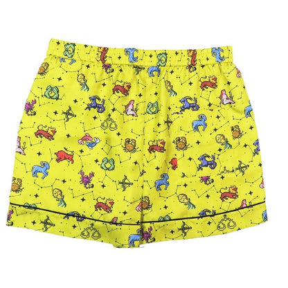 Unused 22aw Christian DIOR Zodiac Pixel Shorts Silk Half Pants Bottoms Yellow