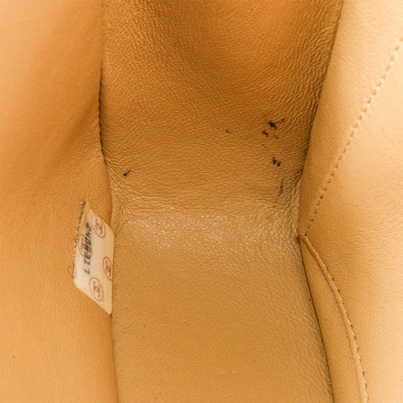 Chanel W Flap Chain Shoulder Bag Lambskin Beige Gold Hardware Coco Mark