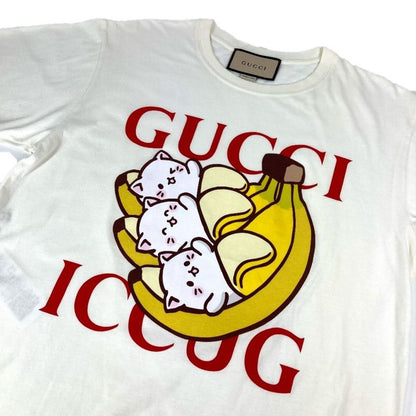 Gucci Short Sleeve T-shirt With Bananya Character 615044 Cotton White