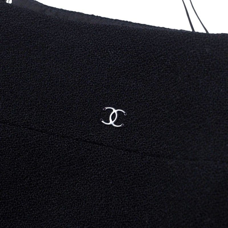 Chanel Skirt Size 34 06A Stretch Tight Skirt CC Coco Mark Wool Made In France