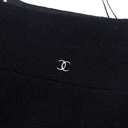 Chanel Skirt Size 34 06A Stretch Tight Skirt CC Coco Mark Wool Made In France