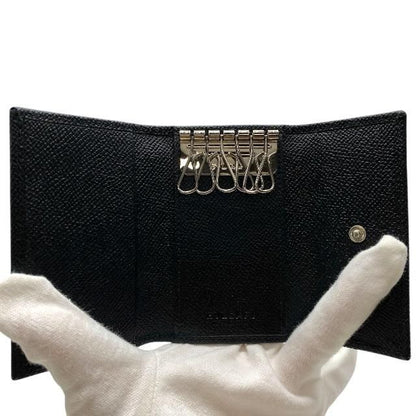 Bvlgari 6-ring Key Case Key Ring Leather Black
