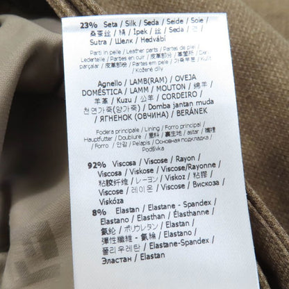 Fendi Fq7097 Wool Silk Leather Use FF Calligraphy Button Trapezoid Skirt Mini