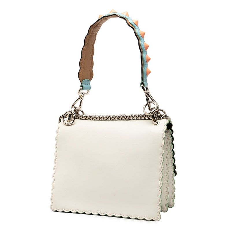Fendi Mini Canai Handbag Shoulder Bag 2WAY 8m0381 White Leather Women's Fendi