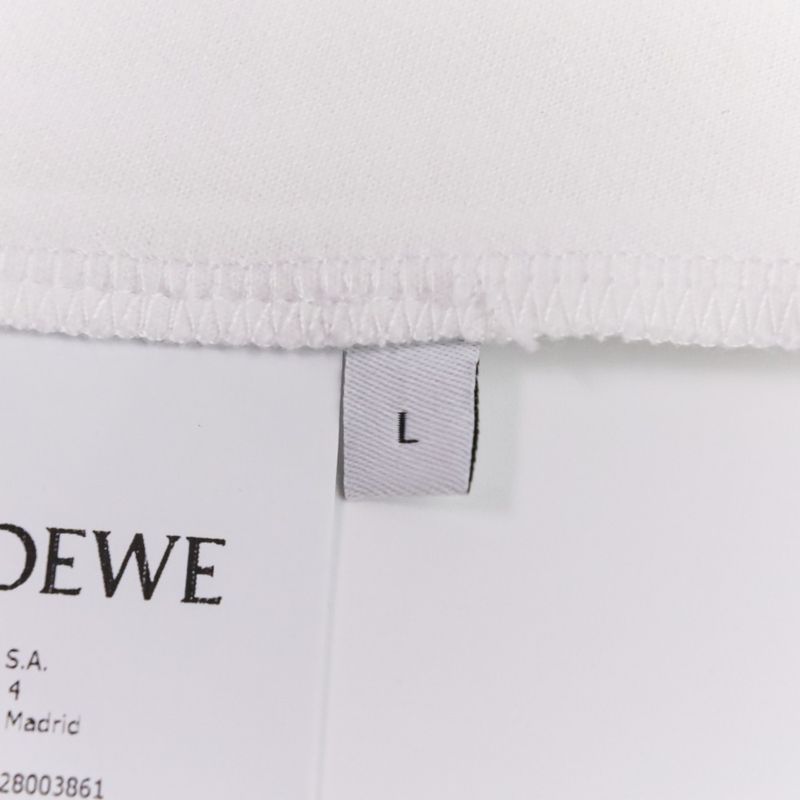 Loewe Cropped Draped T-Shirt Asymmetrical Deformed Cut and Sewn L White Women's