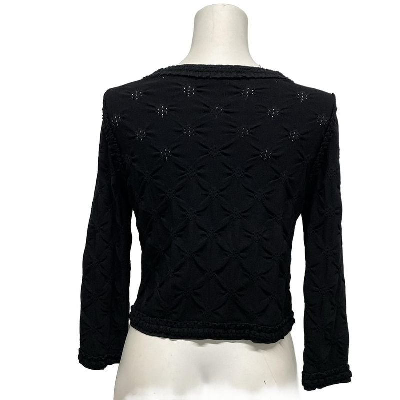 Chanel Cardigan Size 36 S Women - P40395 Black Ruffles/coco Mark Buttons/2011