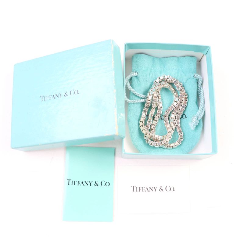 Tiffany & Co Venetian Necklace 925 Silver With Box And Storage Bag