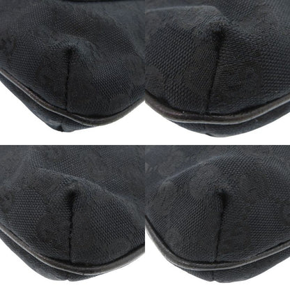 Gucci 122793 GG Canvas Leather Black Shoulder Bag Black 1530 Gucci