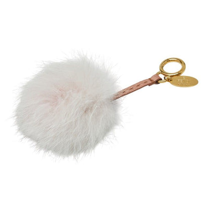 Fendi Pom Charm Bag Charm Key Holder Light Pink Fur Leather Women's Fendi