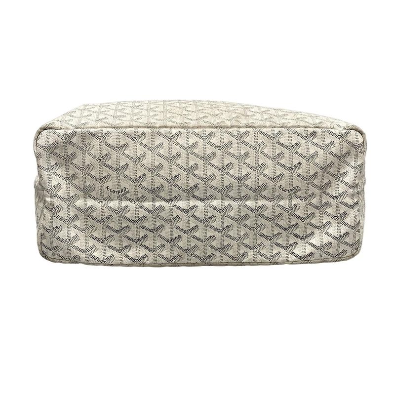 Goyard Tote Bag Saint Louis PM White Leather