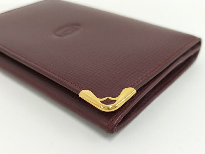 Cartier Card Case Pass Case Must Line Leather Bordeaux