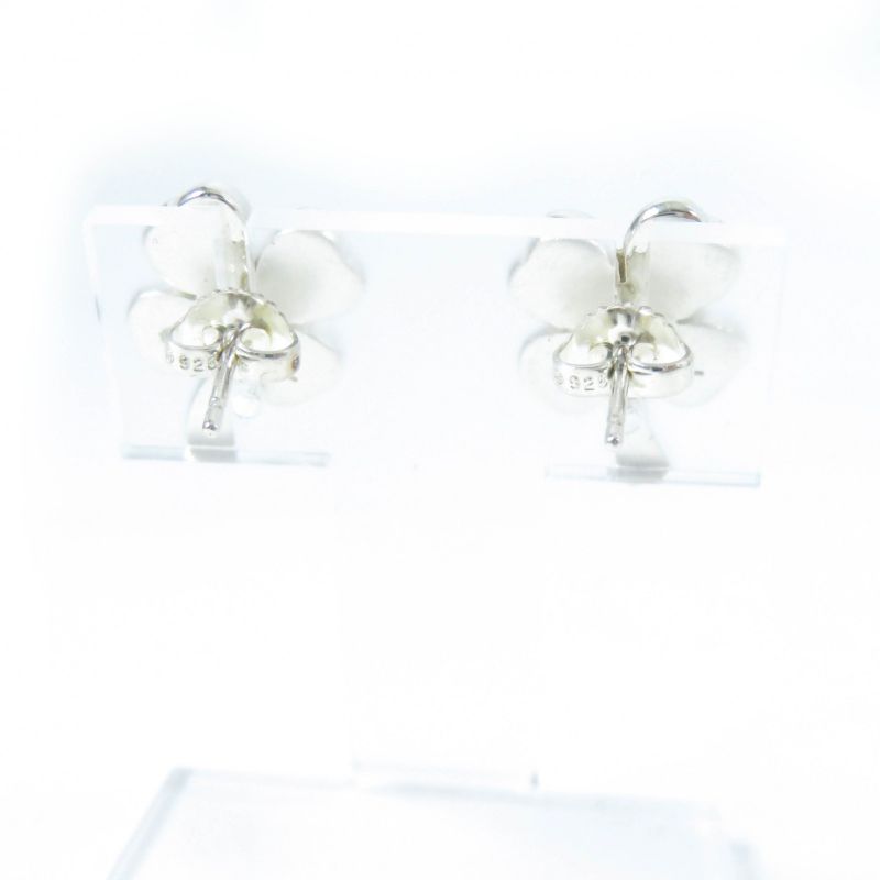 CHANEL Clover Back Logo Accessory Earrings (for Both Ears) Sv925 Silver Weight