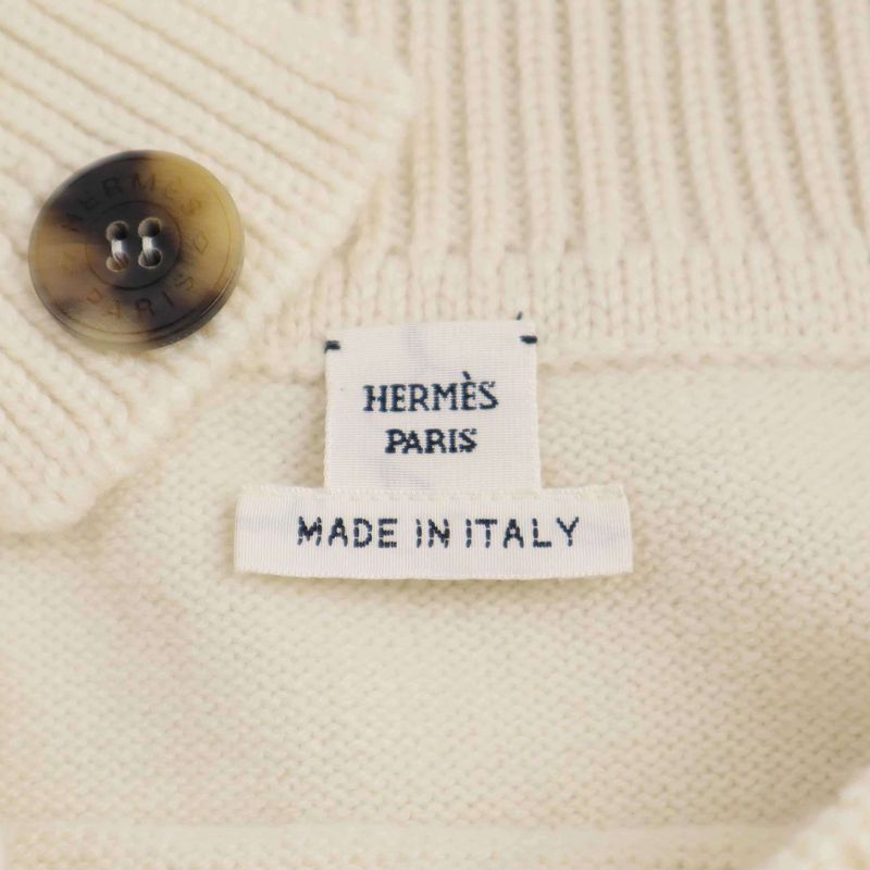 Hermes 24aw Asymmetrical Cashmere Knit Dress 4h2541d1 Ivory 36