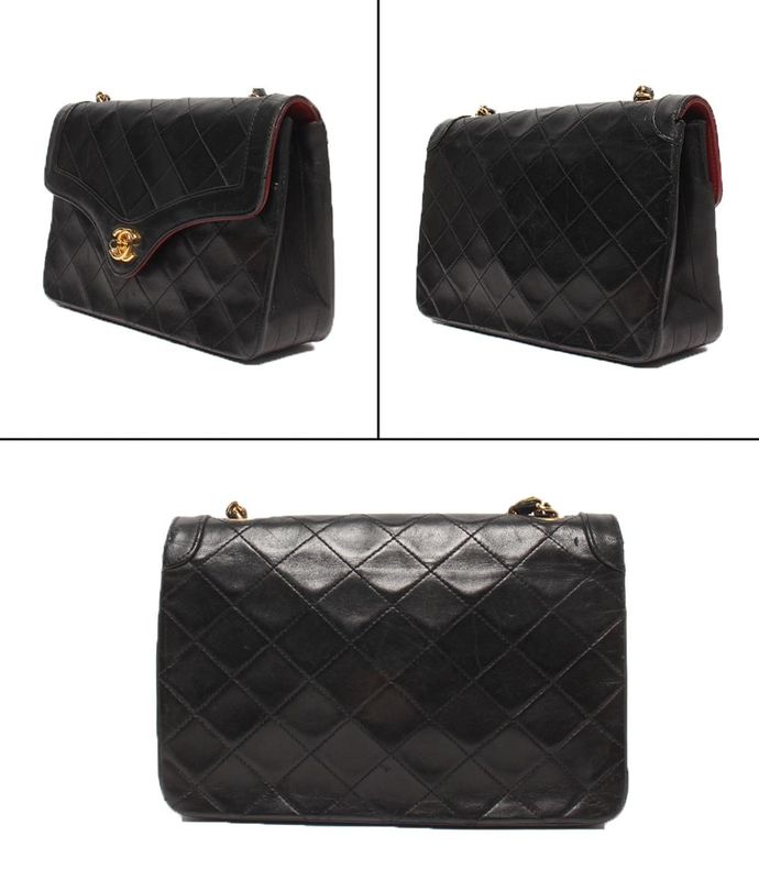 Translated Chanel Chain Shoulder Bag Single Chain Lambskin Gold Hardware