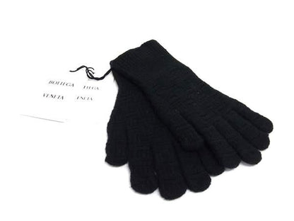 Bottega Veneta Wool And Cashmere Gloves Winter Wear Size S Black Fl7616