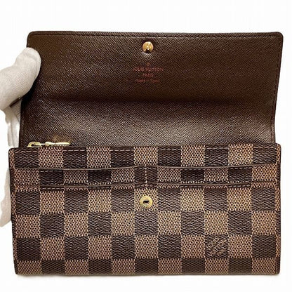 Louis Vuitton Damier Portefeuille Sarah N61734 Long Wallet Bifold Wallet Unisex