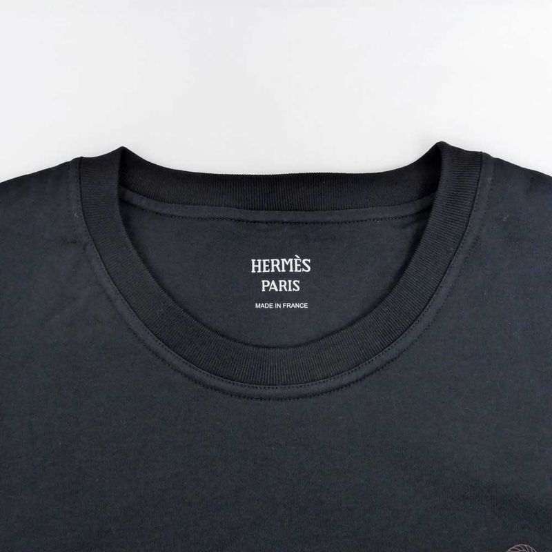 Hermes T-shirt Culture Black Size 38 Cotton Short Sleeve Women's
