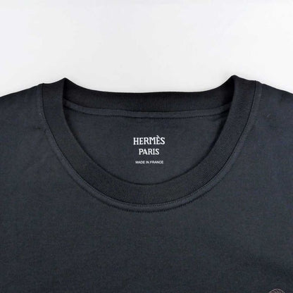 Hermes T-shirt Culture Black Size 38 Cotton Short Sleeve Women's