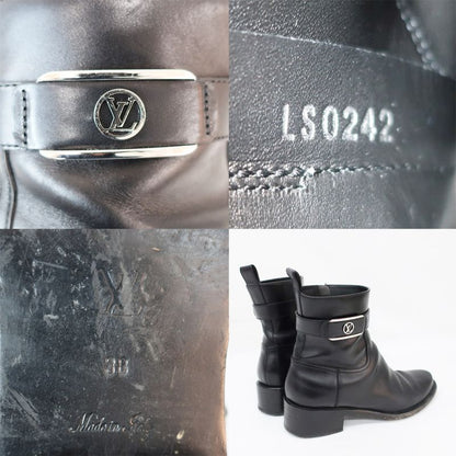 Louis Vuitton Boots Waist Side Line Black Svhardware LV Short Leather