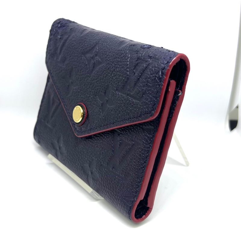 Louis Vuitton Wallet Monogram Empreinte Trifold Wallet Navy Leather M64577