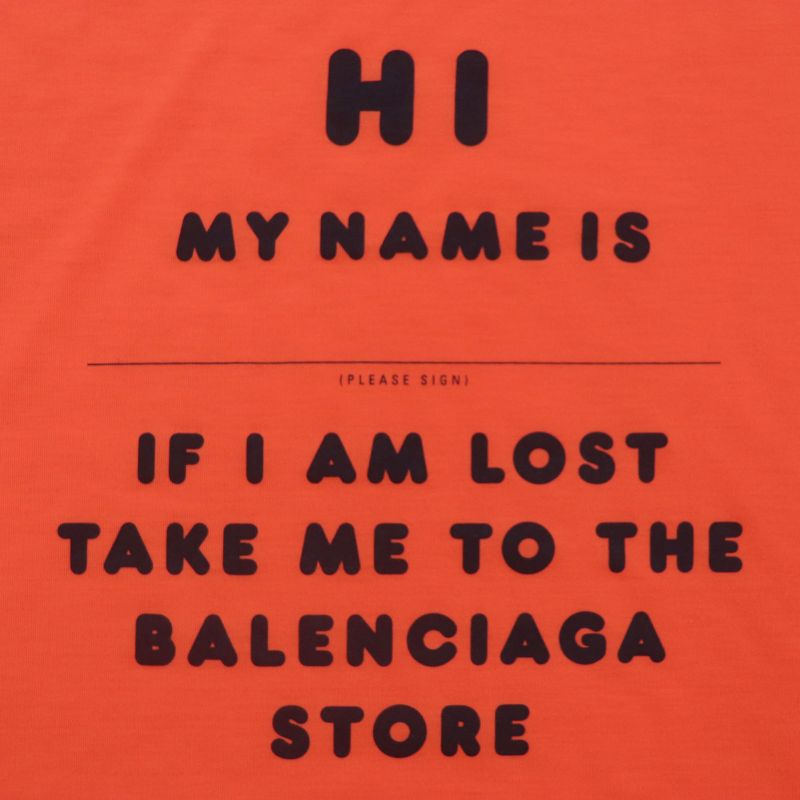  Balenciaga 2021 661715 Message Print Oversized Crew Neck Short Sleeve Short