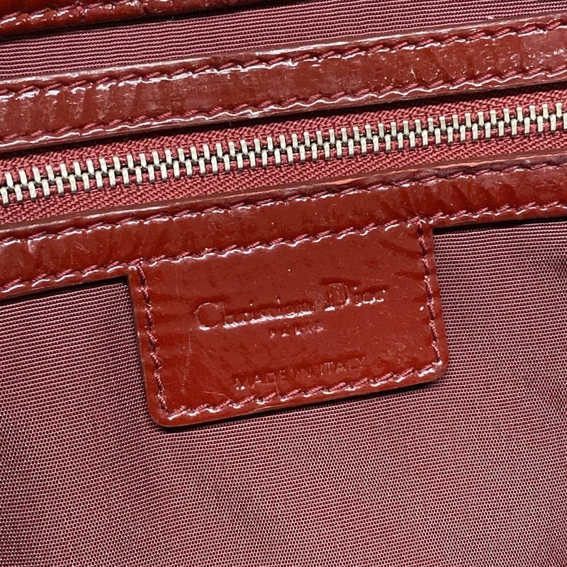Dior/christian Dior Tote Bag Canage Stitch Red Chain Shoulder Leather