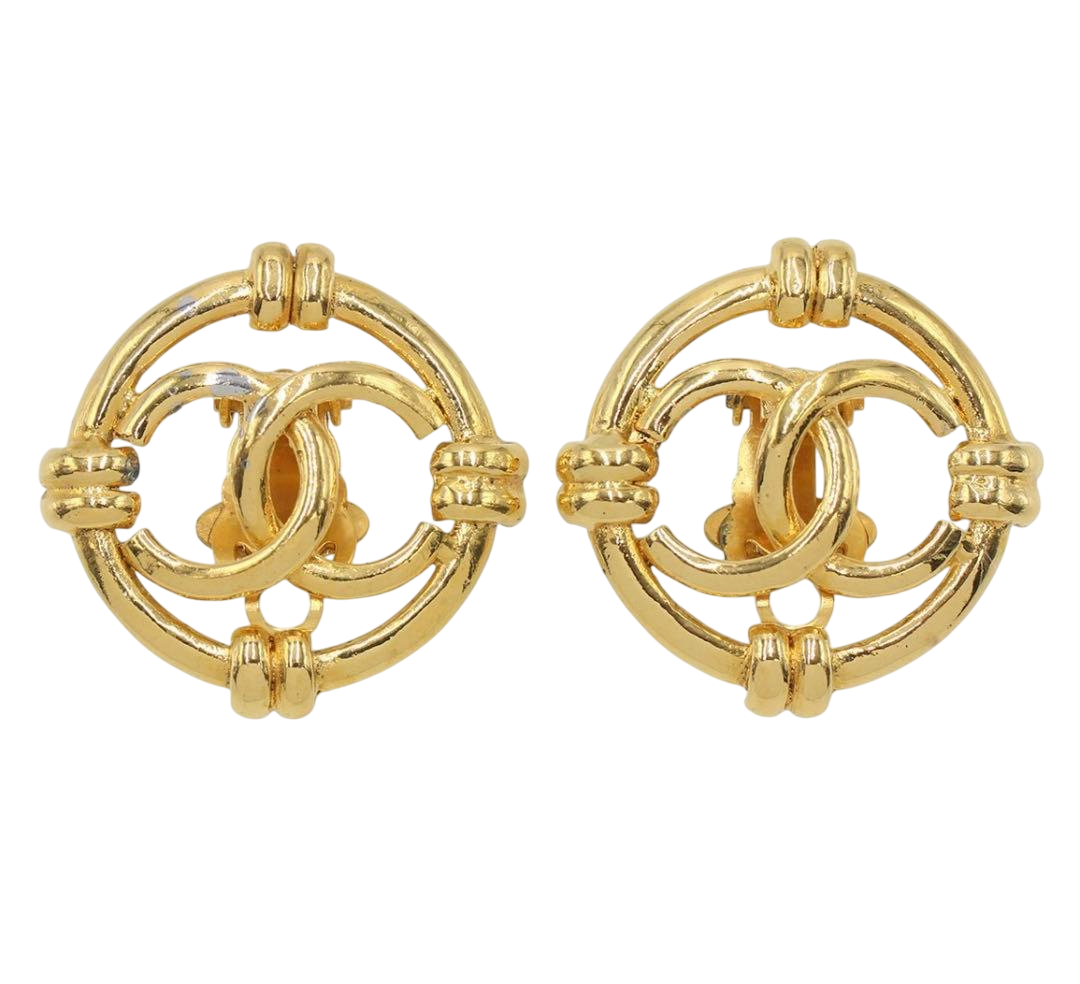 Chanel Coco Mark Circle Earrings