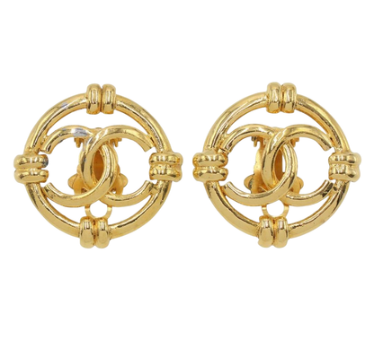 Chanel Coco Mark Circle Earrings