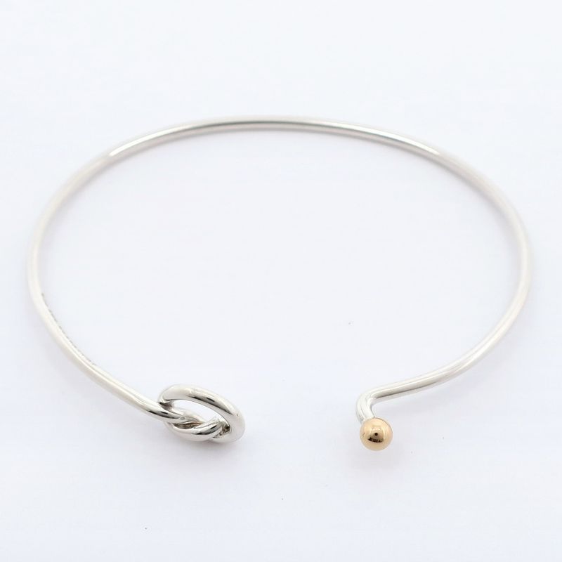 Tiffany & Co Love Knot Vintage Bangle 925 Silver And 18K Yellow Gold Ladies