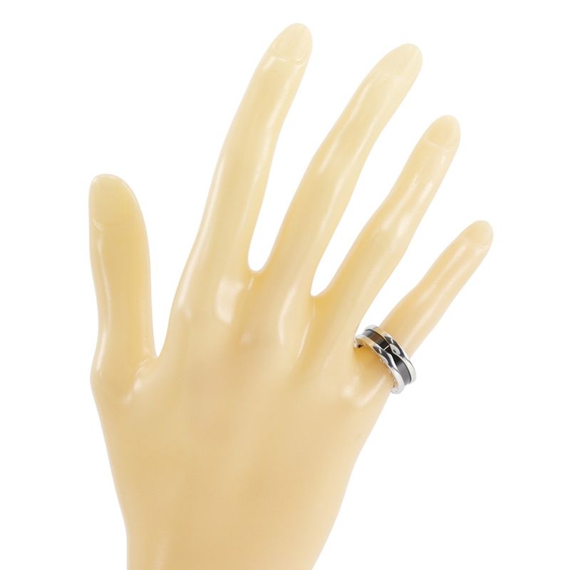 Bvlgari Bulgari Save The Children Silver 925 X Black Ceramic #8 Ladies 6.3g Ring