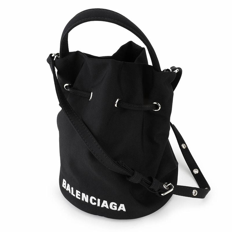 Balenciaga Shoulder Bag Wheel Drawstring Ring Black