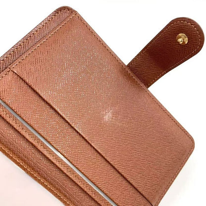 Louis Vuitton Porte Papier Zip Monogram PVC Brown Bifold Wallet Gold M61207