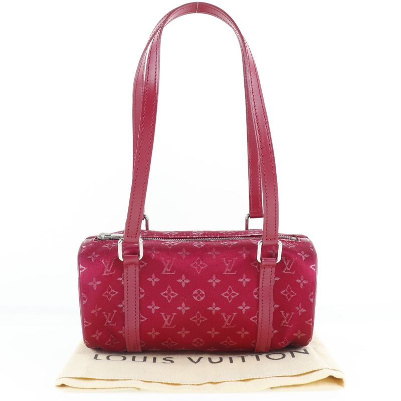 Louis Vuitton Little Papillon M92353 Monogram Satin Red Th0092 Ladies Handbag