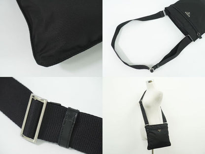 Authentic Prada Nylon Shoulder Bag Pochette Black Bag Pre-owned [follow-up
