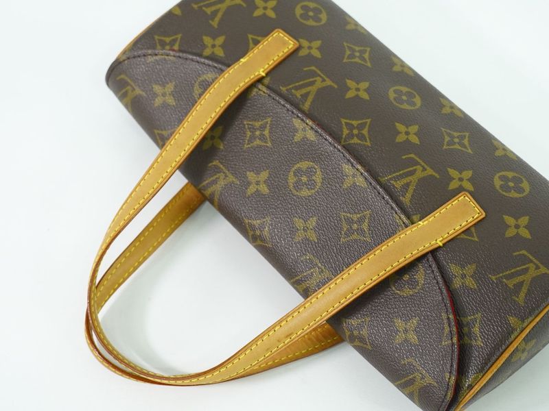 Authentic Louis Vuitton LV Sonatine Monogram Handbag Brown M51902 Sonatine