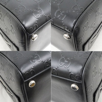Gucci GG Embossed Boston Bag Black 725282 520981 Leather 2way Shoulder
