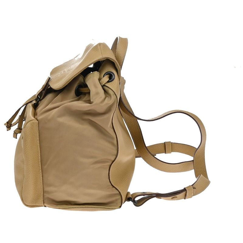 Prada Backpack Nylon Leather Beige 38ka864