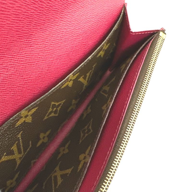 Louis Vuitton M60697 Monogram Fuchsia Portefeuille Emilie Long Wallet Louis