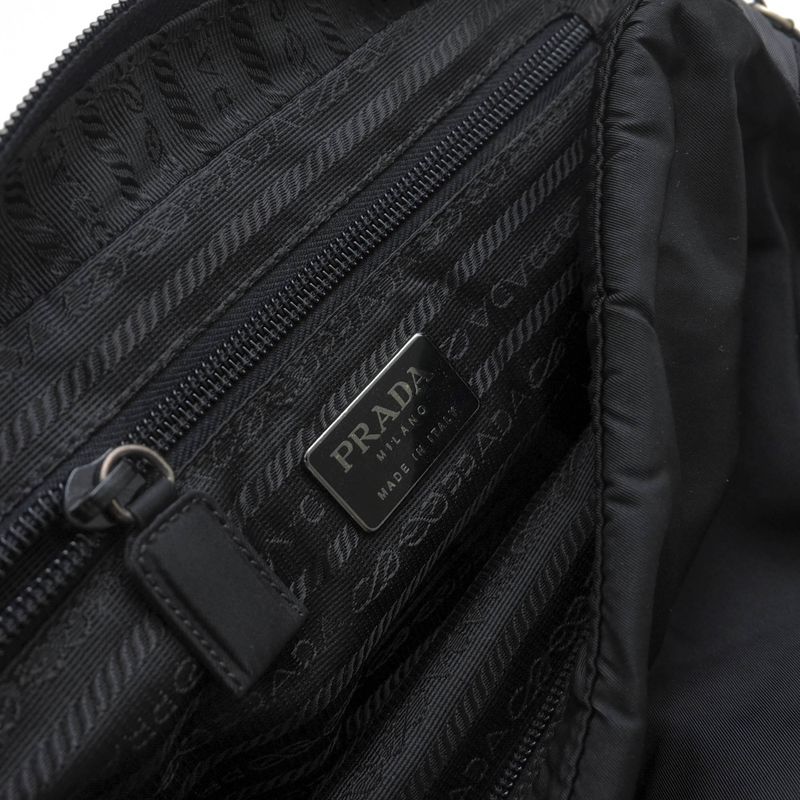 Prada Bags Handbags Bags Tote Women Women's Nylon Leather Genuine Black B7496