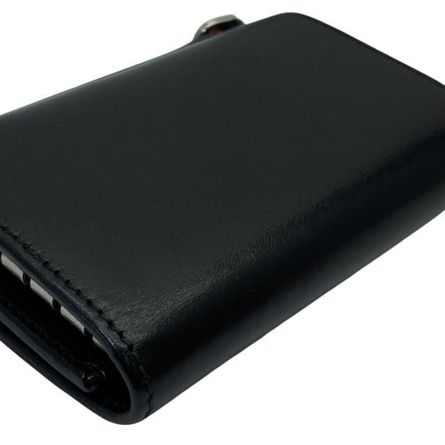 Gucci 131928 6-stack Key Case Key Ring Sherry Line Web Stripe Leather Black