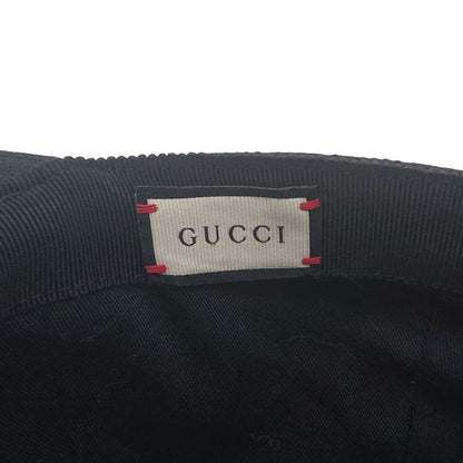 Gucci Cap Hat Sherry Line GG Canvas Black XL 60cm (23.62in)