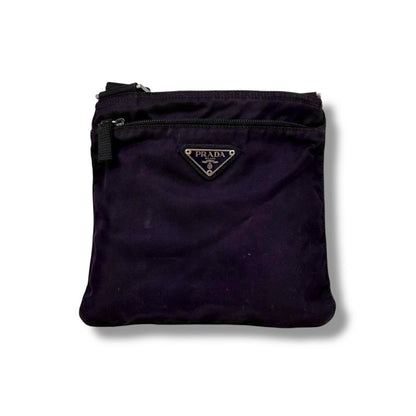 Prada Mini Shoulder Bag Pochette Triangle Logo Purple Tessuto Nylon