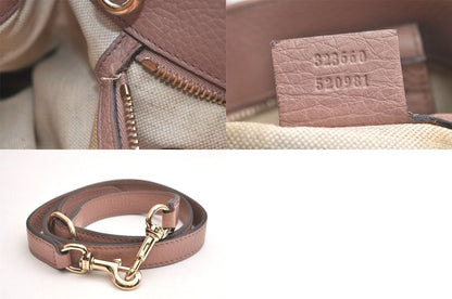 Gucci Bamboo Shopper Medium 2way Handbag Leather 323660 Pink 3631n