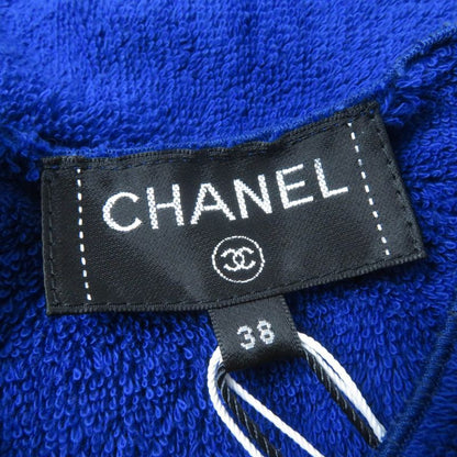 CHANEL 19M P61782v42943 COCO Beach 100% Cotton Pile Sleeveless Top Blue 38