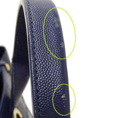 Chanel Bag Women's Brand Handbag Shoulder Bag 2way Caviar Skin Deauville Navy