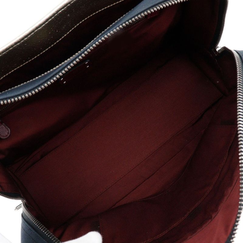 Loewe Amazona 36 Boston Bag 2010 Canvas X Leather Navy Blue Ladies Handbag