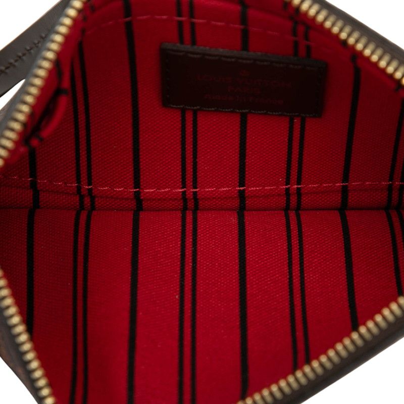 Louis Vuitton Damier Neverfull PM Attached Brown PVC Leather Women Louis Vuitton