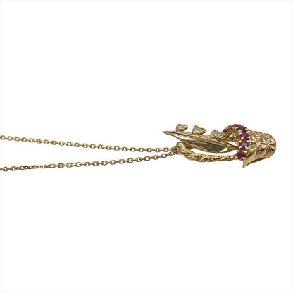 Dior Tin Lantern Necklace With Diamonds 18K Yellow Gold 71g Yellow Gold Ruby